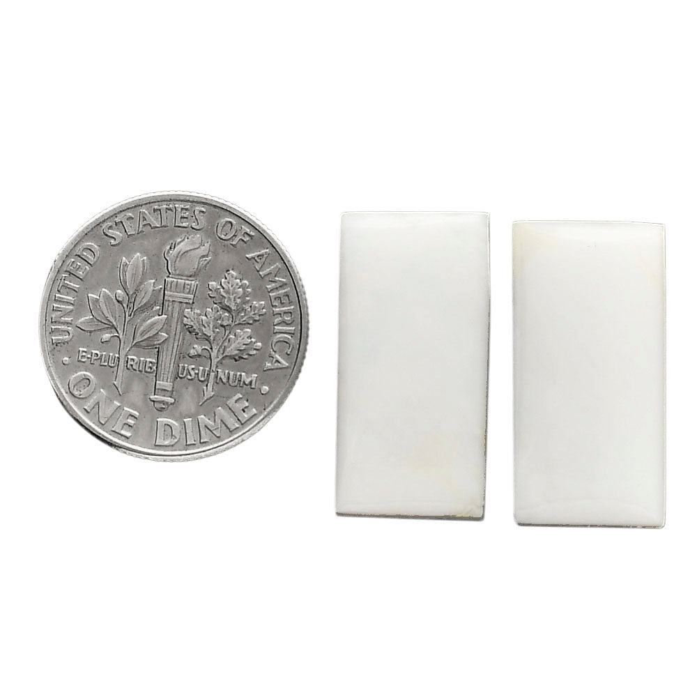 White Opal Pair 10x20x4.5 mm Baguette Shape Polished Gemstone LS77-04868