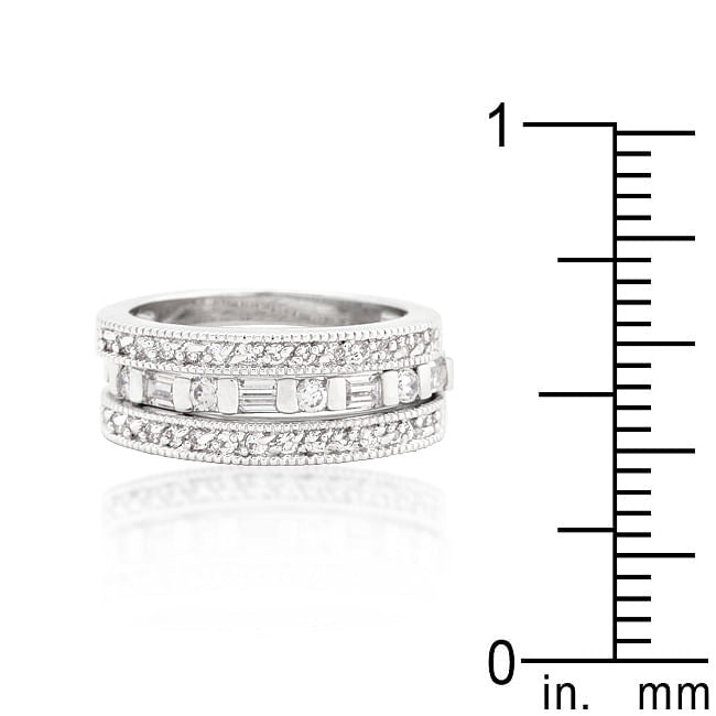 Simple Cubic Zirconia Ring Set