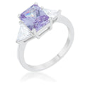 Classic Lavender White Gold Rhodium Engagement Ring